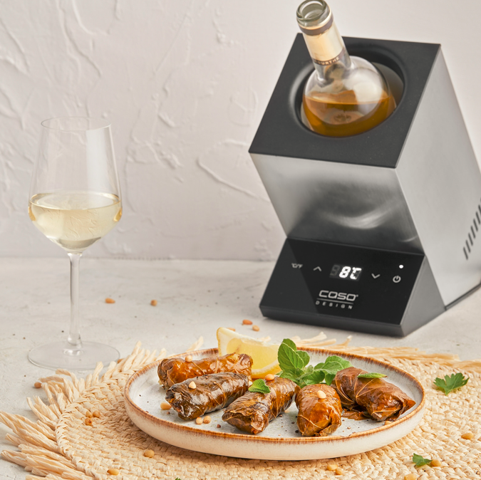 Vieno butelio vyno šaldytuvas Caso WineCase One, Pilkos spalvos