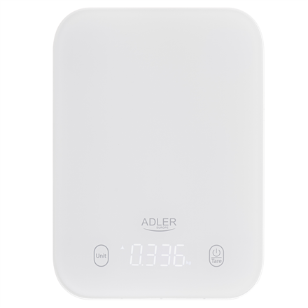 Virtuvinės svarstyklės Adler virtuvės svarstyklės | AD 3181w | Graduacija 1 g | Ekrano tipo LED | Baltas