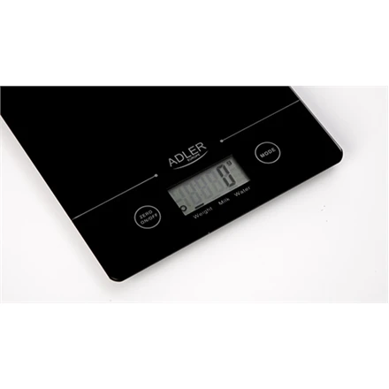 Adler | Virtuvinės svarstyklės | Adler AD 3138 | Maksimalus svoris (talpa) 5kg | Graduacija 1 g | Ekrano tipo LCD | Juodas
