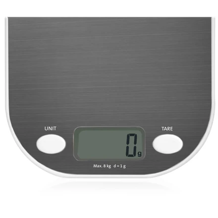 Virtuvinės svarstyklės ETA | Kitchen scales | Grami ETA377790000 | Maximum weight (capacity) 8kg | Graduation 1 g | Ekranas type LCD | Baltas/Nerūdijantis plienas