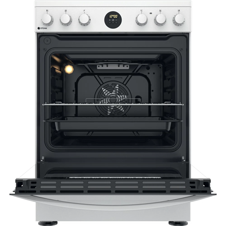 Viryklė INDESIT | Cooker | IS67V8CHW/E | Hob type Vitroceramic | Oven type Electric | Baltas | Plotis 60 cm | Grilling | Gylis 60 cm | 69 L
