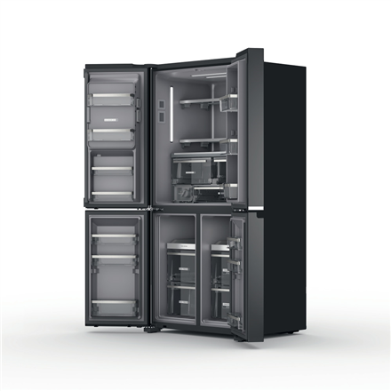 Whirlpool Šaldytuvas | WQ9I FO2BX EF | Energy efficiency class E | Free standing | Side by side | Height 187.6 cm | No Frost system | Šaldytuvas net capacity 355 L | Šaldiklis net capacity 237 L | Ekranas | 41 dB | Juodas