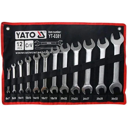 YATO KLUCZE plokščias SATYNOWANE 12 vnt. 6-32mm. DĖKLAS 0381
