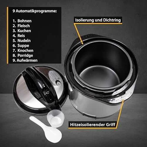 Daugiafunkcinis puodas First 1000W electric pressure cooker 6L