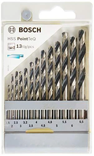 Bosch „HSS PointTeQ “ spiralinių grąžtų rinkinys, 13vnt. (2608577349)