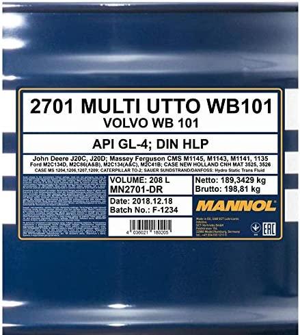 Mannol Alyva Multi UTTO WB 101 hidraulinė-transmisinė 208 L