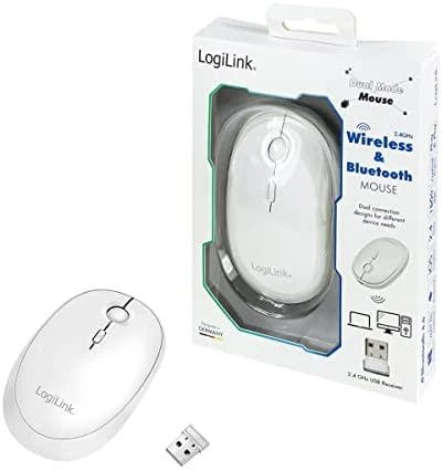 Pelė LogiLink LogiLink Pelė Funk & Bluetooth,2.4GHz,800/1200/1600dpi,baltas