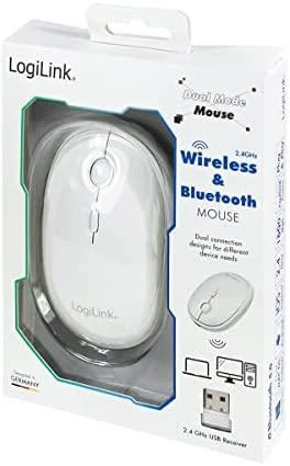 Pelė LogiLink LogiLink Pelė Funk & Bluetooth,2.4GHz,800/1200/1600dpi,baltas