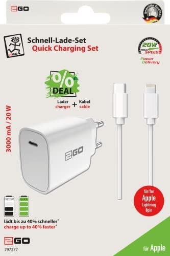 Įkroviklis 2GO 1-Port 1 išvestis USB-C su kablem Lightning Baltas (797277)