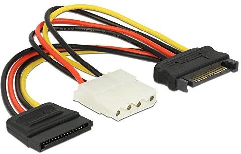 Delock SATA Power 15pin>4pin+SATA 5pin Del