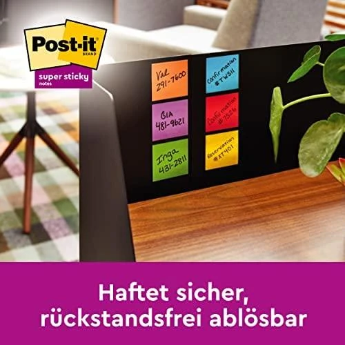 Lipnūs lapeliai 3M Post-it® Super Sticky Soulful 76mmx76mm 6vnt. po 90 lapelių
