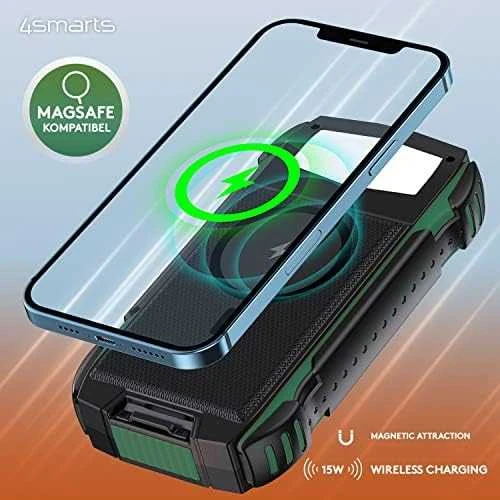 4Smarts Solar Power Bank Rugged TitanPack UltiMag 20000mAh Žalias ( Žalias)
