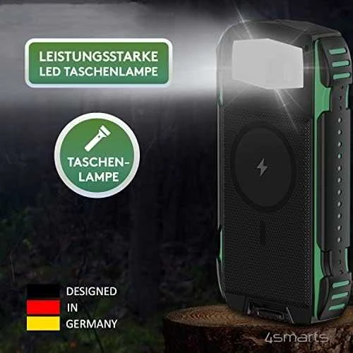 4Smarts Solar Power Bank Rugged TitanPack UltiMag 20000mAh Žalias ( Žalias)