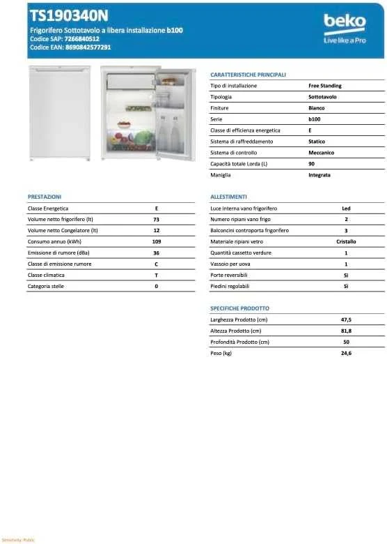 Šaldytuvas BEKO TS190340N