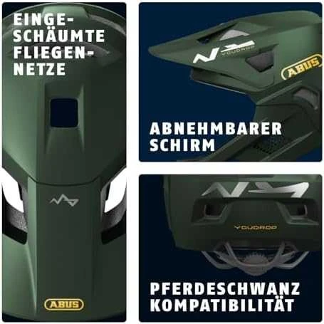 Abus Germany Šalmas Abus YouDrop FF moss žalias-S (48-55)