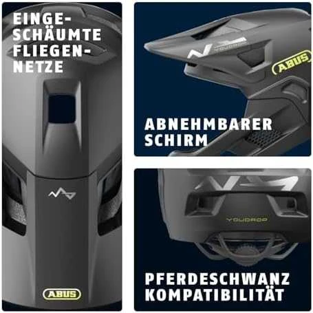 Abus Germany Šalmas Abus YouDrop FF velvet juodas-S (48-55)