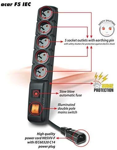 „Acar Power Strip F5 3m“ (W0087)
