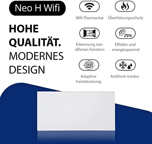 Adax Elektrinis radiatorius NEO H WiFi 06 KWT baltas, 600 W, 635mm