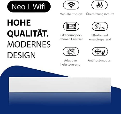 Elektrinis radiatorius Adax, Neo L10 KWT, Baltas