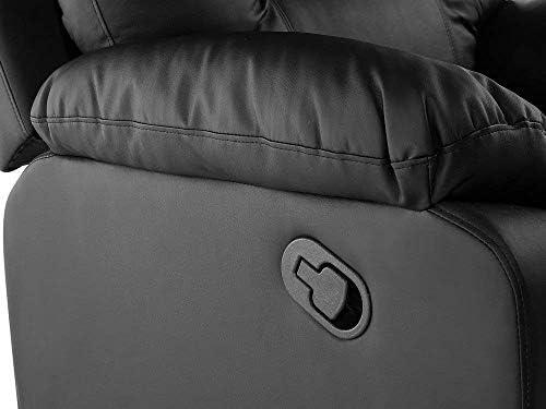 Beliani 2 vietų sofa su rankine atsipalaidavimo funkcija BERGEN, eko oda, juoda