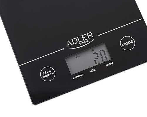 Adler | Virtuvinės svarstyklės | Adler AD 3138 | Maksimalus svoris (talpa) 5kg | Graduacija 1 g | Ekrano tipo LCD | Juodas