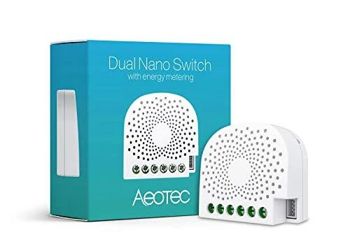 Aeotec dvigubas nano jungiklis su galios matavimu