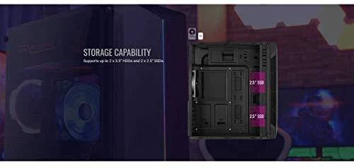 AEROCOOL AEROPGSSPLIT-A-BKRGB kompiuterio dėklas ATX Aerocool SPLIT RGB USB 3.0 - RGB STRIP 1x120mm VENTILIATORIUS