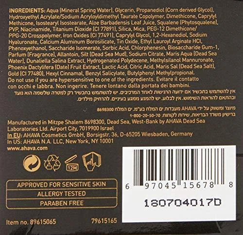 AHAVA 24K Gold Mineral Mud Mask aukso mineralinė purvo kaukė, 50 ml