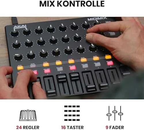 Midi kontroleris  AKAI MIDIMIX, Juodas