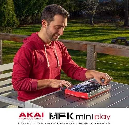 AKAI MPK Mini Play MK3 klaviatūra, juoda/raudona