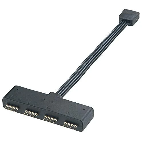 Akasa RGB LED Splitter kabelis, nuo 1 iki 4 vnt., 10cm, juodas AK-081