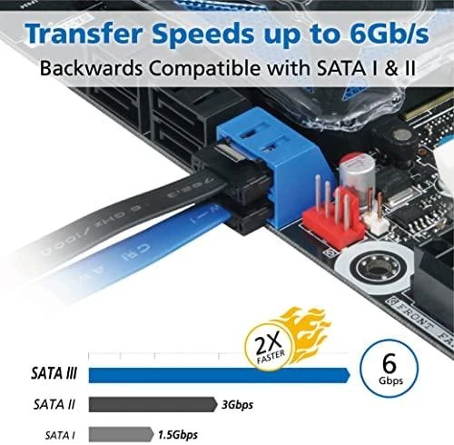 Akasa Proslim SATA 3 Kabelis 50cm gerade – juodas