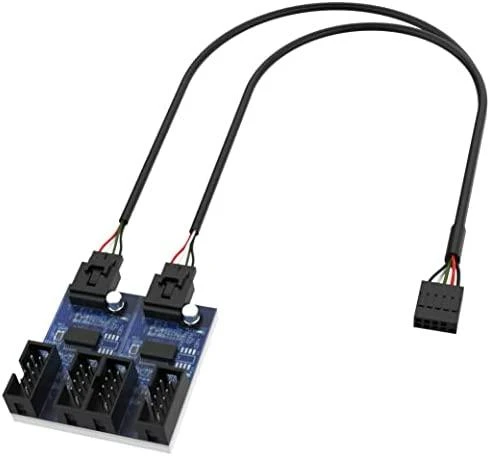 „Akasa“ vidinė USB 2.0 šakotuvo plokštė, įskaitant 30 cm USB laidą