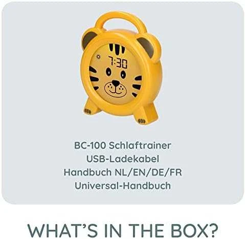 Naktinė lemputė su žadintuvu, miego treniruoklis Alecto BC100TIGER