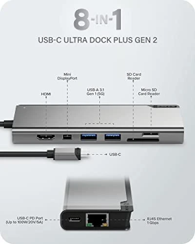 „Alogic Ultra USB-C Dock Plus V2“ USB-C dokas / replikatorius (ULDPLSV2-SGR)