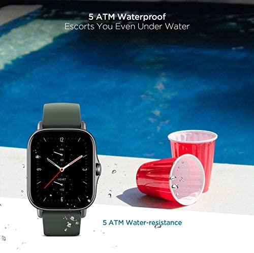 Išmanusis laikrodis Amazfit GTS 2e, Pilkas su žalios spalvos dirželiu |  Varle.lt