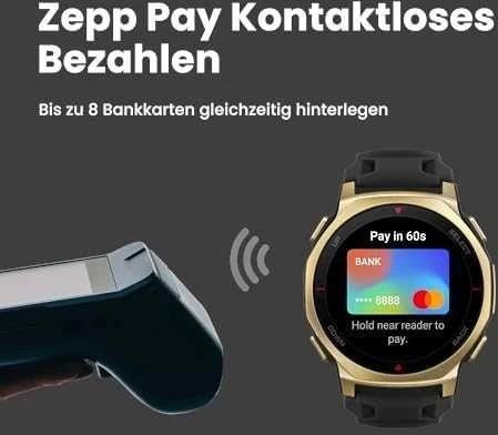 Išmanusis laikrodis „Amazfit T-Rex 3 Pro NFC“, 44 mm su silikoniniu dirželiu, aukso/pilkos spalvos