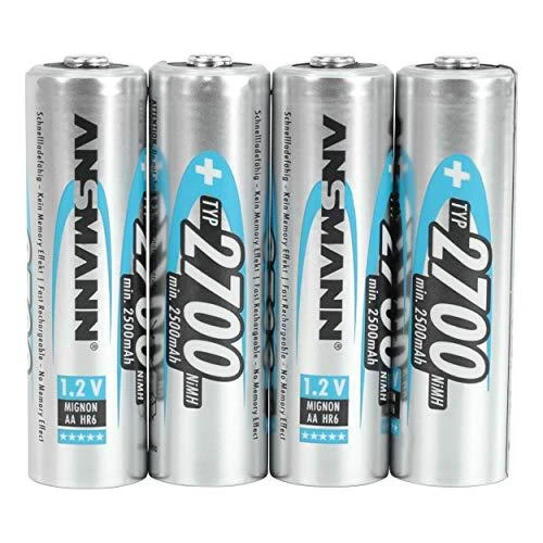 Keturios Ansmann AA 2700mAh įkraunamos baterijos