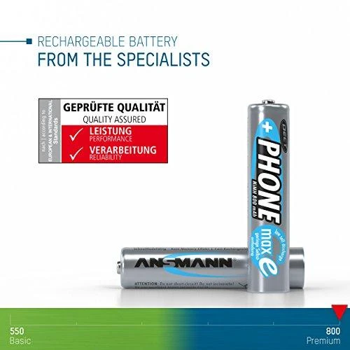 Ansmann AAA 800 mAh įkraunamos baterijos