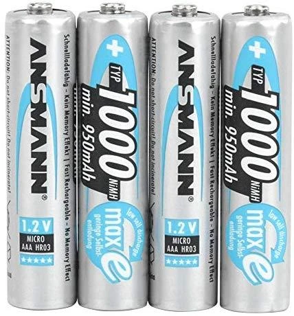 1x4 Ansmann NiMH rech. baterija 1000 Micro AAA 950 mAh