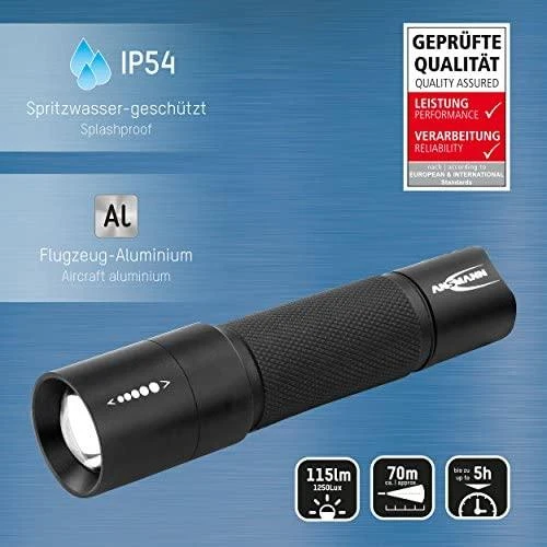 Žibintuvėlis Ansmann Ansmann M100F - prožektorius - juodas