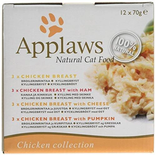 APPLAWS vištiena Selection in Broth - šlapias kačių ėdalas - 12x70g
