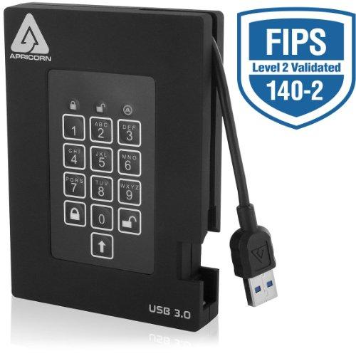 Kietasis diskas Dysk zewnętrzny HDD Apricorn Aegis Padlock 500GB Juodas (A25-3PL256-500F)