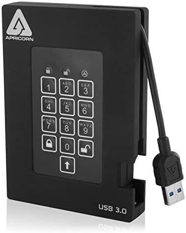 Kietasis diskas Dysk zewnętrzny HDD Apricorn Aegis Padlock 500GB Juodas (A25-3PL256-500F)