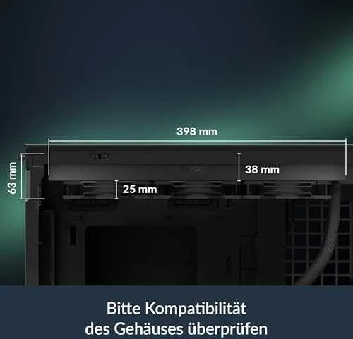 Liquid Freezer III 360 matmenų schema