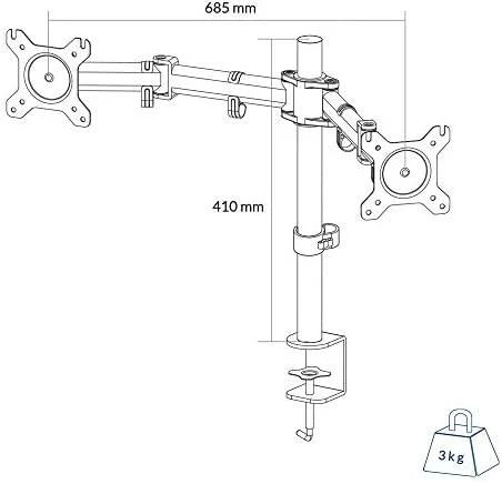 Laikiklis Arctic Z2 Basic Desk Mount Dual Monitorius Rankena (AEMNT00040A)