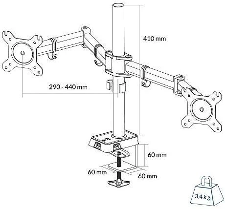 Laikiklis ARCTIC Z2 (Gen 3) 86,4 cm (34") Juoda