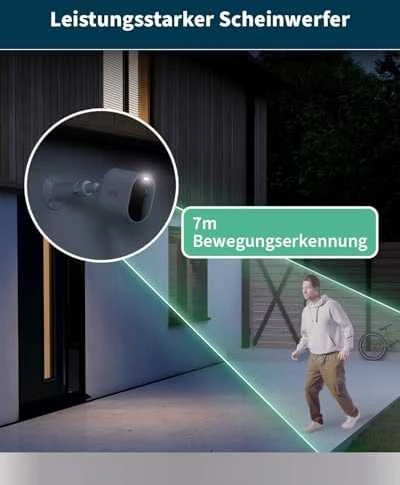 Kamera IP Arlo Arlo Pro 5 Spotlight, stebėjimo kamera (balta/juoda, 2 vnt. pakuotėje, WiFi, prožektorius, 2K raiška)