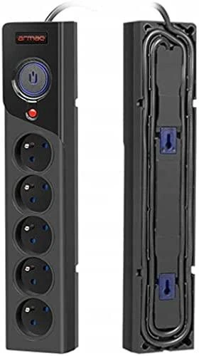 ARMAC Surge Protector Z5 1,5m 5x prancūziški lizdai 10A kabelių laikiklis juodas
