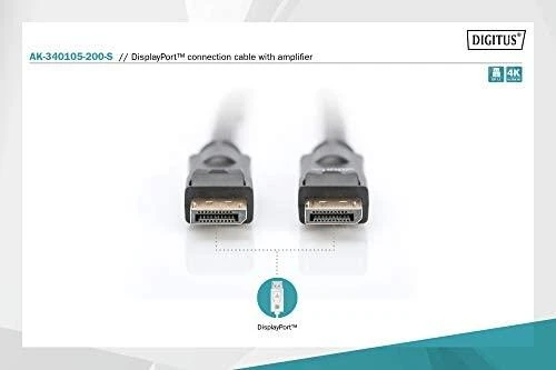 DisplayPort 20m kabelis su signalo stiprintuvu